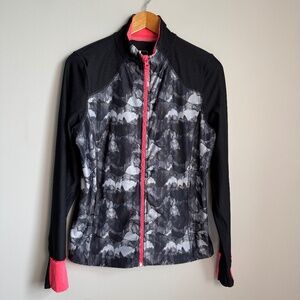 Mondetta Women's Athletic Zip Up Outdoor Running Jacket Gray/Black L Performance